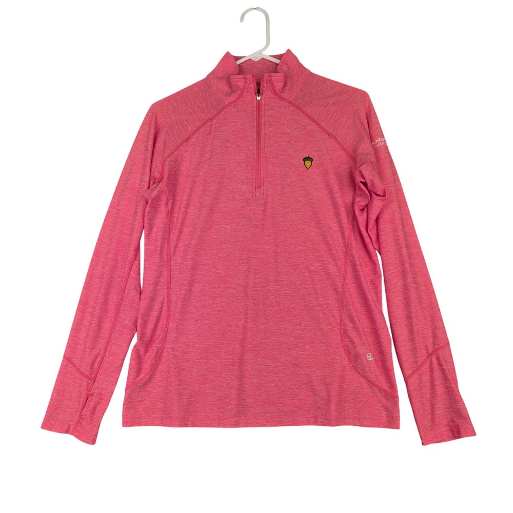 Straight Down Womens Pink Spanish Oaks Golf Club 1/4 Zip Pullover Large